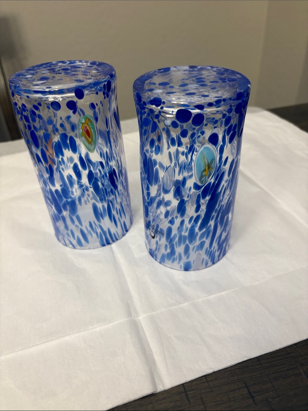 Murano Confetti Indented Drinking Glasses Made In Italy Handmade Glasses - Picture 7 of 7